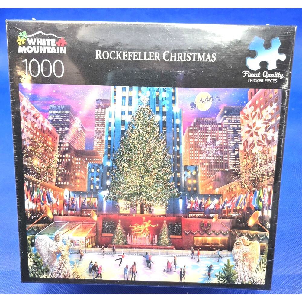 ROCKEFELLER CHRISTMAS 1000-Piece Puzzle 20x27" New SEALED White Mountain